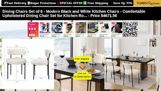 Dining Chairs Set of 6: Modern Black & White Upholstered Seating #ModernDiningChairs