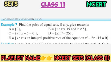 Find the pair of equal sets if any give reason |class 11 set chapter 1 Example 7 |