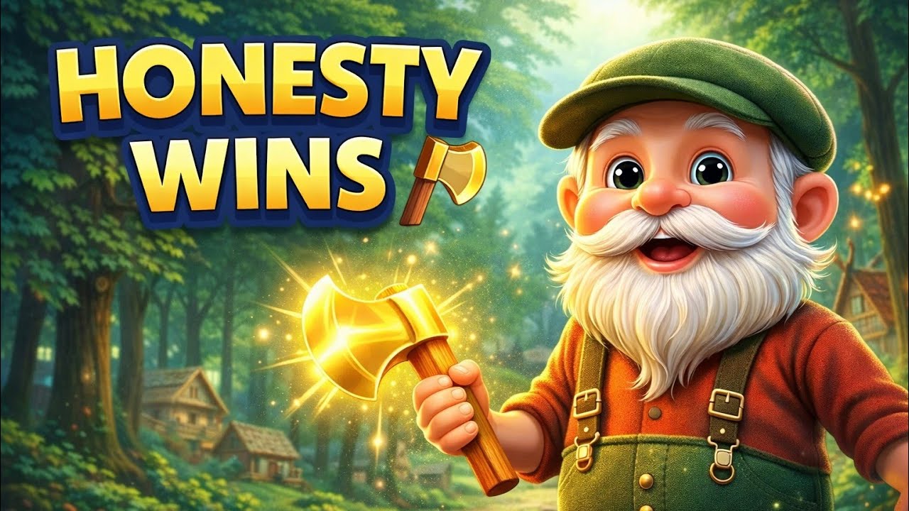 The Honest Woodcutter and His Axe 🌳 | Moral Story for Kids | Bedtime Fairy Tale