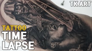 Good and evil / Full version / Tattoo time lapse / black and gray tattoo / TK ART