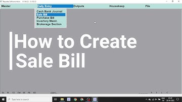 How to Create Sale Bill in Bayaskar Software