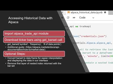 Alpaca Introduction [Python Interactive Algorithmic Trading Assistant with APIs]