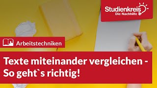 How to Compare Texts - Here's How! | Learning Study Techniques with Studienkreis Guide