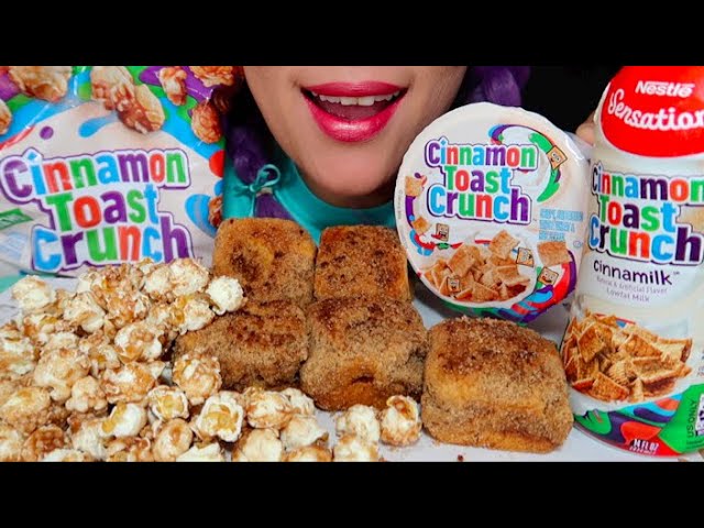 ASMR CINNAMON TOAST CRUNCH TREATS, POPCORNS, CEREAL, CINNAMON STREUSEL COFFEE CAKE 먹방 |CURIE.ASMR
