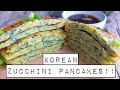 EASY KOREAN ZUCCHINI PANCAKES!! | VEGAN + GLUTEN-FREE (Hobak Buchim) 바싹 호박 부침개