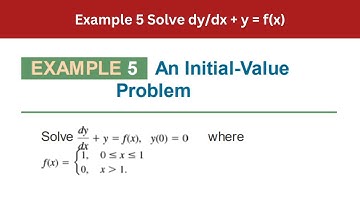 2.3 Example 5 | Solve dy/dx + y = f(x) | AEM 7th Edition