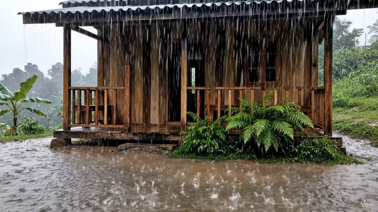Chuva Intensa Batendo Ao Redor 🌧️ Ideal Para Relaxar O Corpo Cansado