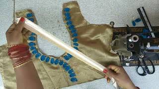 Easy Blouse Neck Cutting And Sching 4 Purnadevi Lakshmi Blouse & Embroidery Works