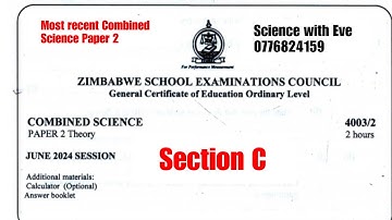 Zimsec June 2024, Combined Science Paper 2, Section C/ Chemistry section solutions