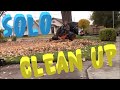 Solo Saturday leaf cleanup with Scag Clam shell bagger