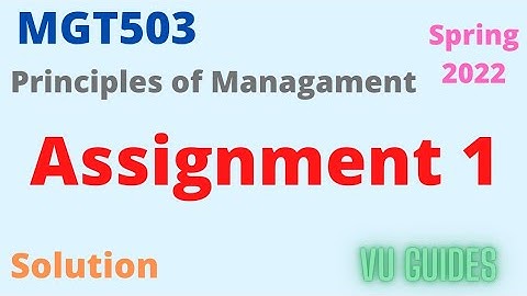 MGT503 Assignment 1 Solution Spring 2022 / MGT503 Assignment 1 Solution 2022 #vu #mgt503#assignment