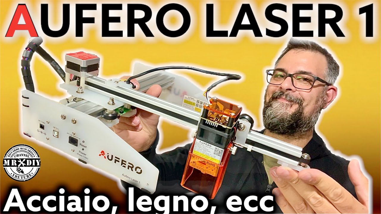 Incisore laser AUFERO LASER 1 con Air Assit. Laser sul metallo