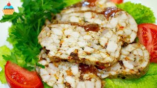 МРАМОРНОЕ МЯСО ИЗ КУРИЦЫ ИЛИ КУРИНЫЙ МРАМОРНЫЙ РУЛЕТ с грибами РЕЦЕПТ