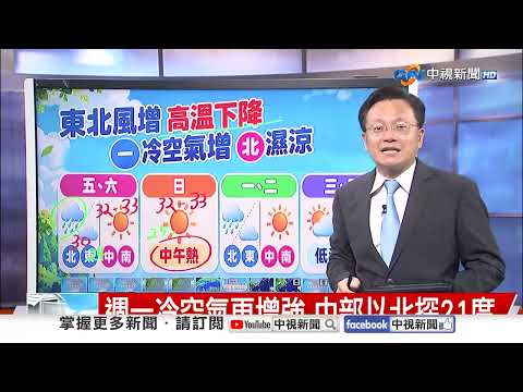 【Li-Kang Weather Report】Northeasterly winds increase on Friday, occasional rain in the northeast,...
