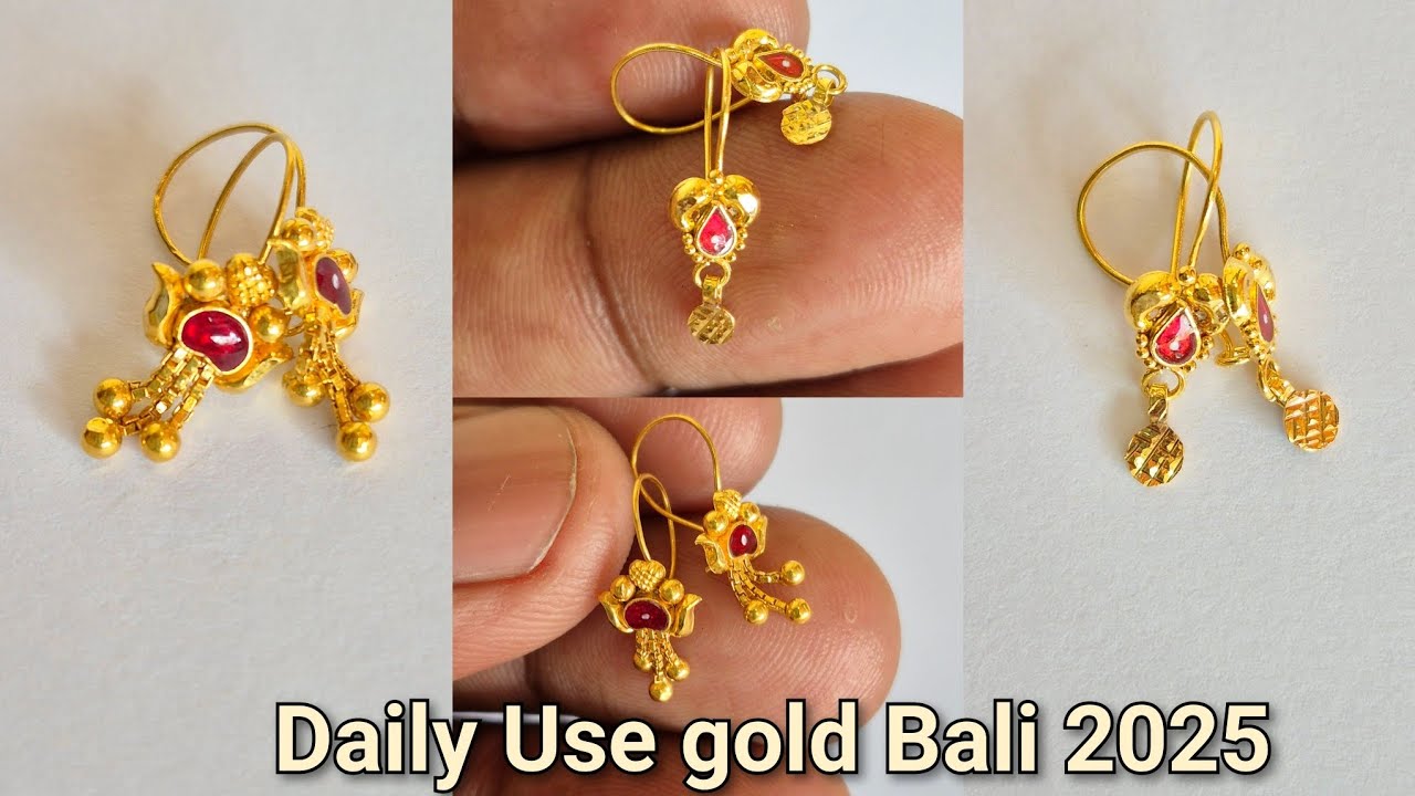 Latest 22K Gold Bali Earrings Design | Light-Weight Traditional Gold Bali Collection 2025
