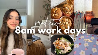8AM DAYS IN MY LIFE | creating work from home routine | healthy meal ideas | productive & aesthetic