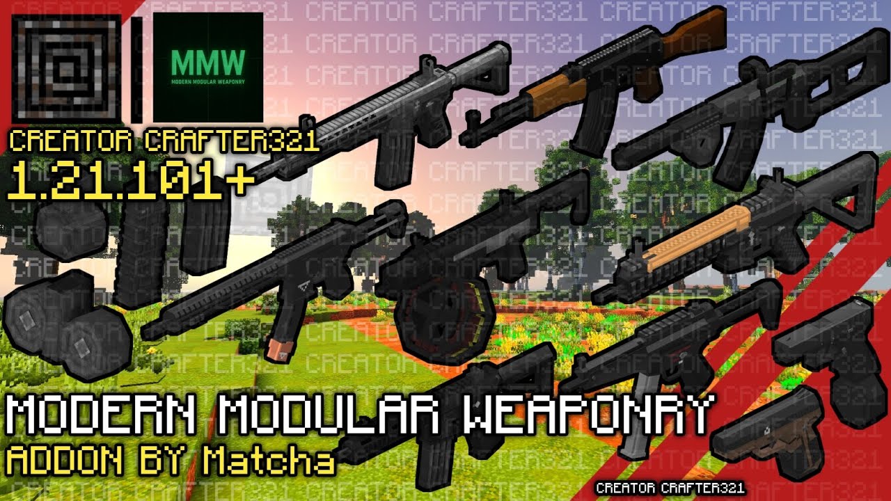 Modern Modular Weaponry Addon UPDATE Showcase 3D Guns in Minecraft PE 1 ...