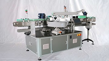 double sided labeling MC flat round bottles labeller equipment automatic آلات وضع العلامات زجاجة