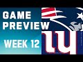 New England Patriots vs. New York Giants | 2023 Week 12 Game Preview