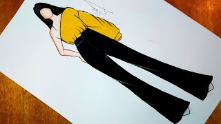 تعلم رسم ازياء كاجوال سهلة 17 | Dessin de mode