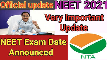 NEET 2021Exam Date / Neet 2021 latest Update today/ NEET exam date Announced