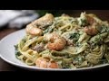 Shrimp Spinach Bacon Alfredo