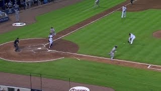 MIL@ATL: Schafer drives in a run on a squeeze bunt