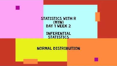 Week 2: Inferential Statistics, Day 1 (MYN): Normal Distribution