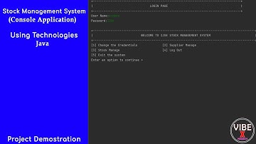 Stock Management System Project | Java Console App | Vibe-X projects