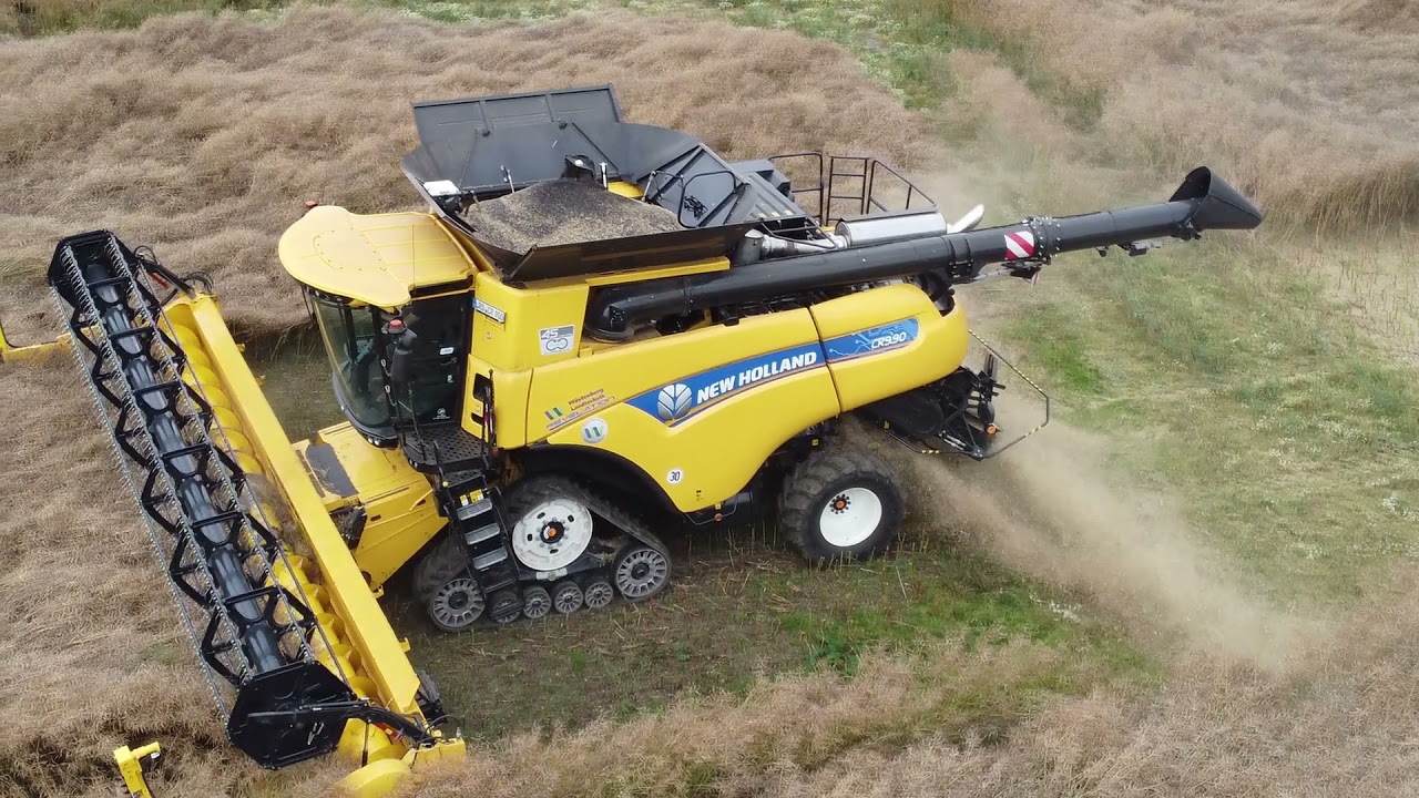 🚜 NEW HOLLAND CR 9.90 🚜 Raps Dreschen Ernte 2021 Drohnen Aufnahmen vom Mähdrescher und JOHN DEERE