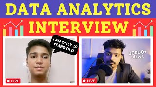 19YearOld Genius: Cracked Data Analyst Interview! Data Analyst Live Mock Interview 2024