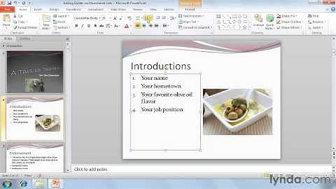 Adding bullets and list numbering  in powerpoint