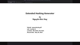 Extended Hashing Algorithm in Python