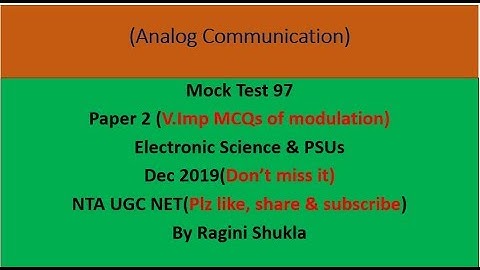 Mock Test 97 ||P2||A-Comm. || Electronic Science & PSUs ||NTA UGC NET|| By Ragini Shukla