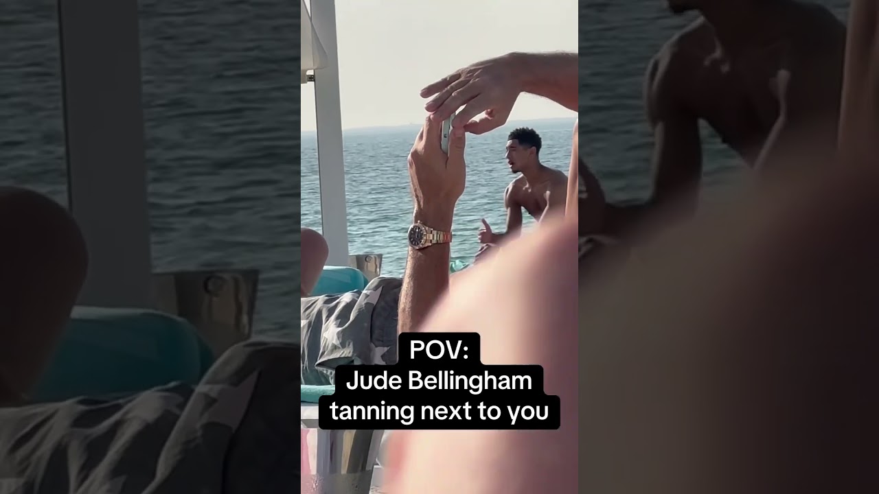 POV:Jude Bellingham is soaking up the sun right next to you.
