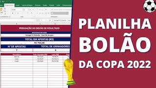 Tabela em excel da Copa do Mundo de 2023