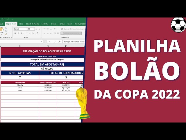 Tabela da Copa do Mundo 2022 Editável - Loja Excel Easy