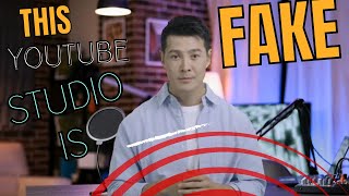 create fake YouTube studio background/easy steps/ ai tools