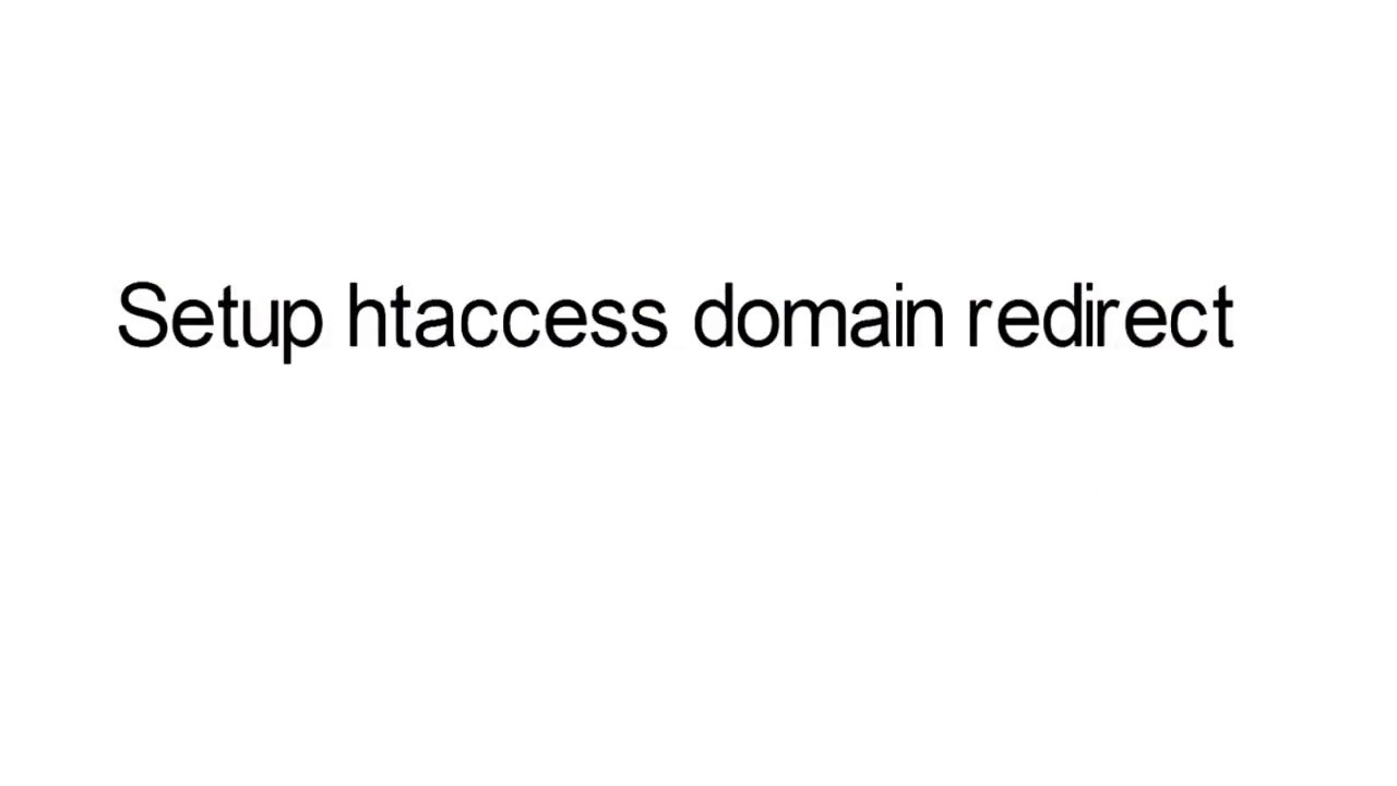How to set up 301 redirection using htaccess? - YouTube