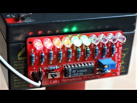 How to Make a 12V Battery Charge Monitor Circuit - Level Indicator