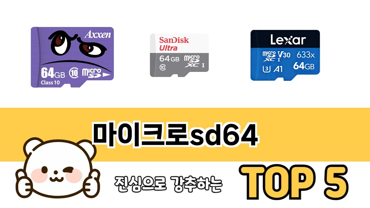 실사용 기준으로 고른 마이크로sd64 추천 5가지