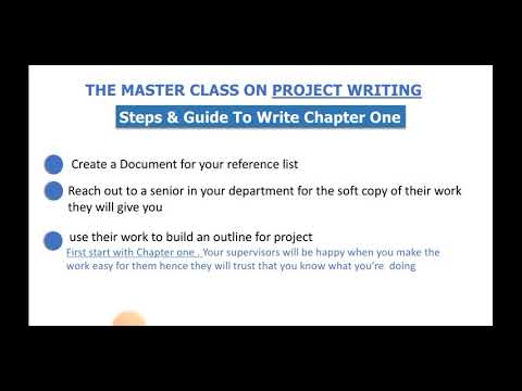 How to write chapter 1 of a Final Year Project (Easy Steps)