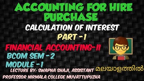 ACCOUNTING FOR HIRE PURCHASE