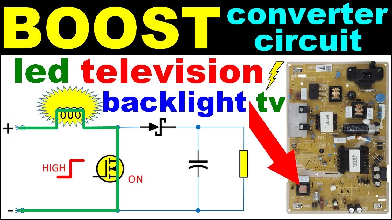 Réparation télévision led apprendre le tv télé circuit boost converter  électronique. 