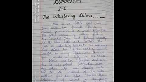 Lesson -1 The Whispering Palms Summary and Q/Ans Explained in Hindi and English
