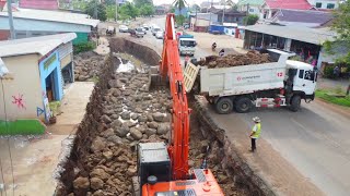 DONGFENG TRUCKS Uploading Huge Rock Woking Build Foundation Road with SHANTUI Pushing & Excavator by MACHINE 4K 31,253 views 9 days ago 1 hour, 15 minutes