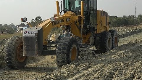 Amazing Motor grader operator land plowing skill in basic road costruction