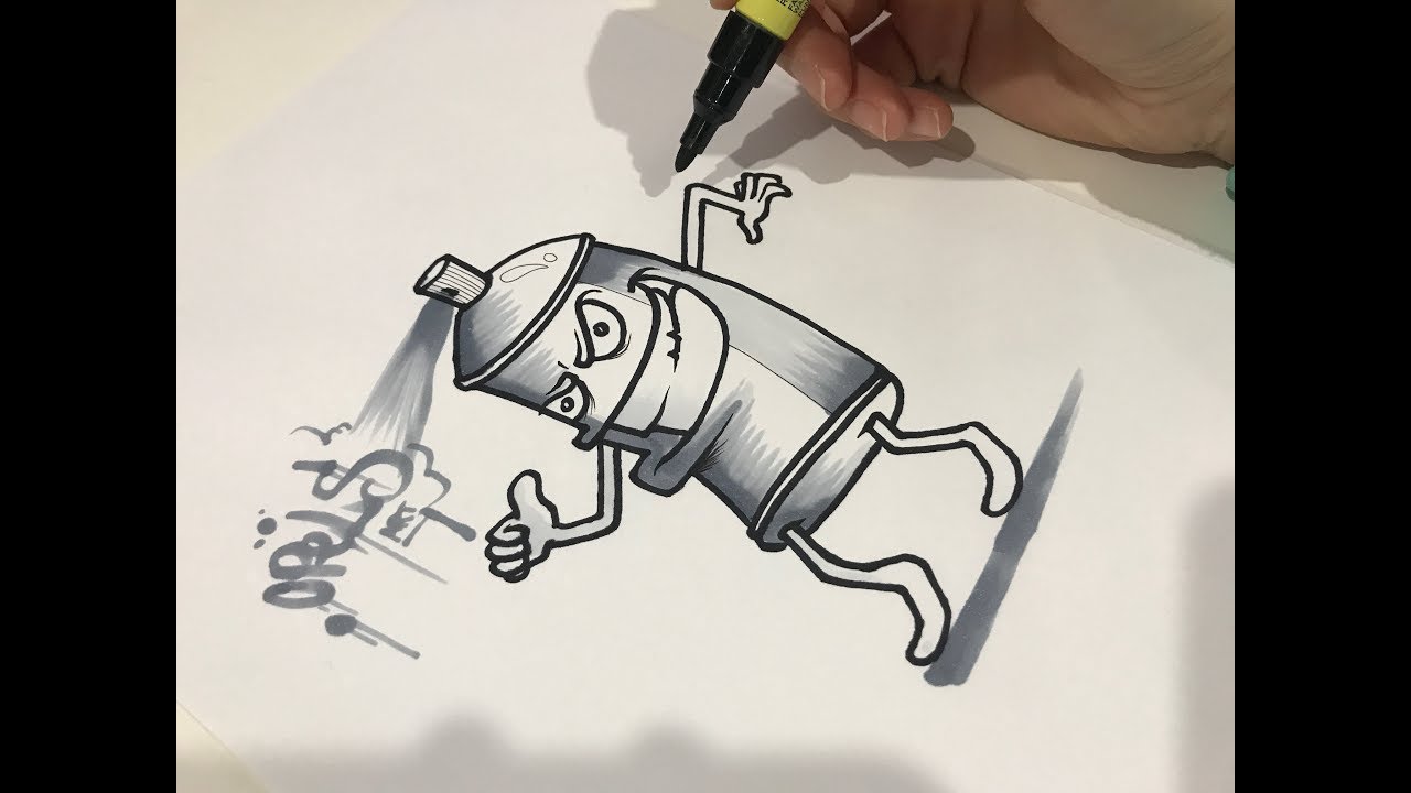 How to draw a Spraycan Character EASY!