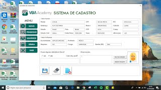 SISTEMA DE CADASTRO VBA - COMPLETO screenshot 3