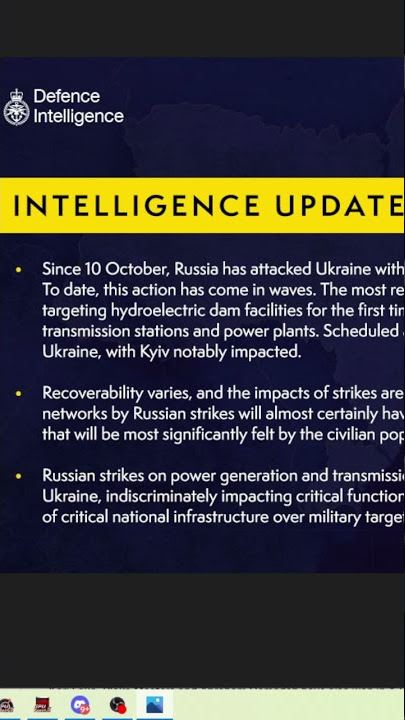 Intelligence Update on the War in Ukraine - Crisis Report 11 Nov 2022